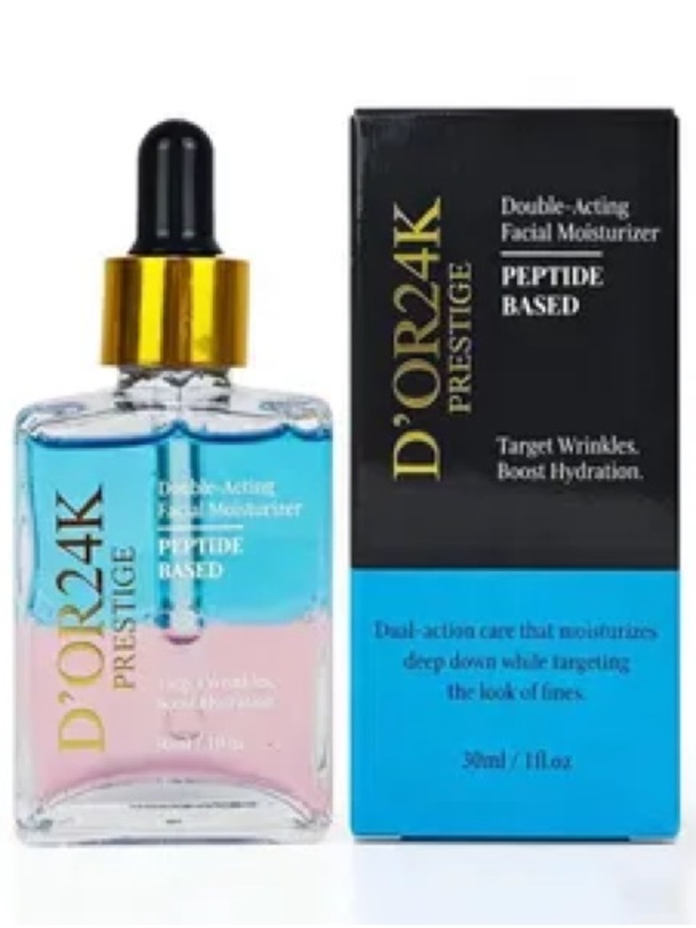 D'OR24K Prestige Dual-Action Peptide Facial Serum - Pink & Blue